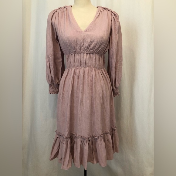 Calvin Klein crinkle gauze ruffle dress NWT size 4 - Picture 2 of 12